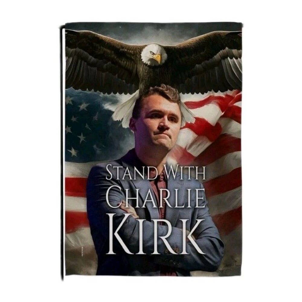 Stand with Charlie Kirk Yard Sign Wall Hanging Decor Home Porch We the People